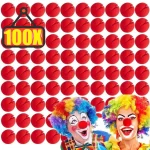 10 100 Red Sponge Ball Clown Nose Halloween Carnival Party Clown Circus Prop Cosplay (New)