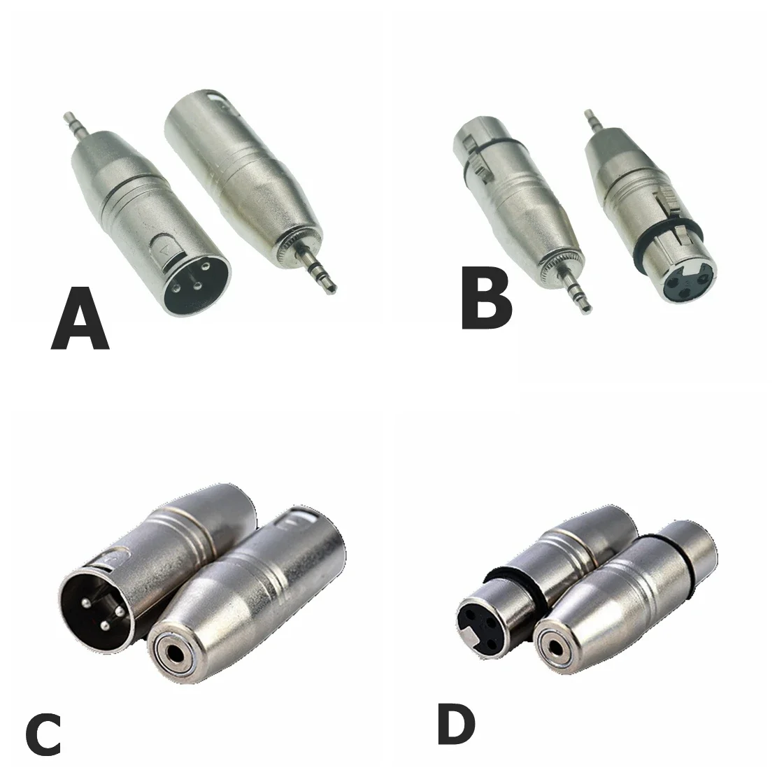 S48a311fb69be4ab6af358ec1a51d4830R 1 XLR 3 Pin Female Jack to 3.5mm Female & Male 1 8" TRS (New) - Image 1