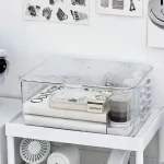 Acrylic Clear Clamshell Storage Organizer Box Multi Purpose Stationery Essentials for Home Office (New)