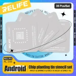 RELIFE RL-044 Android CPU Tinned BGA Reballing Stencil Kits Set (New)