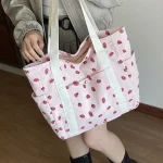 Fashion Corduroy Shoulder Bag for Women, Cute Printed Handbag, Casual Commuter & Shopping (New)