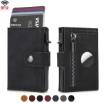 Rfid Carbon Fiber Men Wallets for Airtag Luxury Slim Mini Credit Card Holder (New)