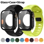 Silicone strap Glass case Apple Watch Band 46mm 40 41 (New)