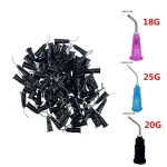 100 Dental Irrigation Bent Needle Tips Dental Flow Sealant Etchant Composite Resin Acid (New)
