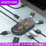 7 Ports USB 3 HUB USB Docking Station USB Splitter Adapter 5Gbps High (New)