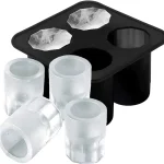 4 Cup Shape Silicone Ice Cube Mold Tray Halloween Skeleton Make Shot Glass (New)