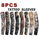 8  Tattoo Sleeves Unisex Summer Cycling Sun Protection Arm Covers Beach Driving (New)