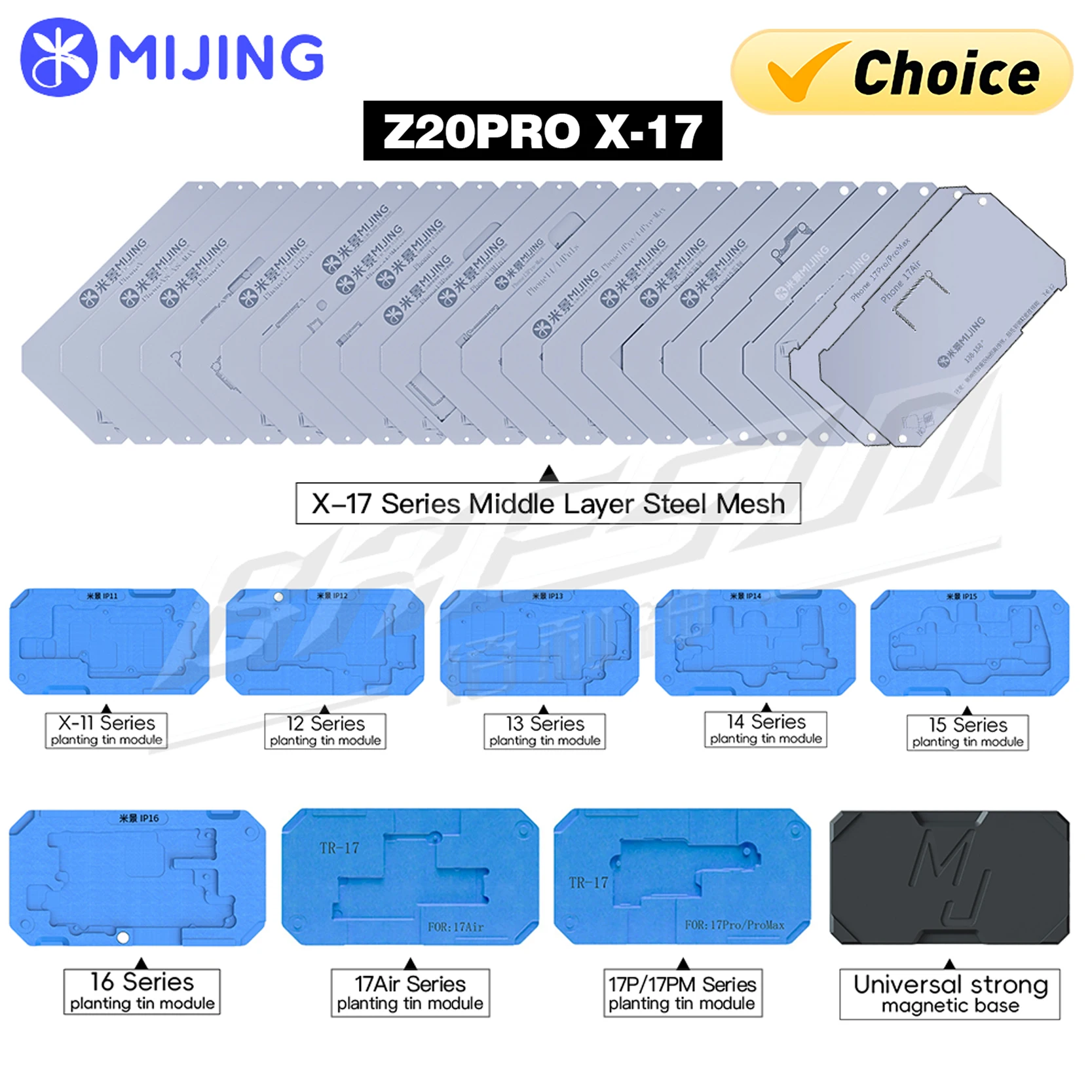 S4bbf88da22e44fd4b46cf7ad27104d94O Mijing Z20 Pro Reballing Stencil Fixture kits iPhone X-17 (New) - Image 1