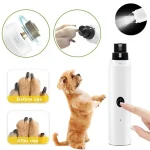 Electric Dog Nail Clippers Rechargeable USB Charging LED Light Quiet Cat Nail (New)