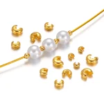 50 Stainless Steel PVD Plated Open Crimp End Bead Stopper Necklaces Bracelets Spacer (New)