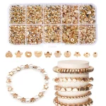 300 500 800 CCB ABS Beads for Jewelry Making kit Plated Gold color Beads Box (New)