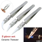 46025  Precision Ceramic Straight Tip Soldering Tweezers Anti Static Reverse Acid Resistant Electronic (New)