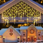 LED Curtain Icicle String Lights Christmas Garland Faiy Light Droop 0.4 0.6m Xmas Garden (New)
