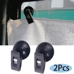 1 Pair Car Interior Window Clip Mount Black Suction Cap Clip Plastic Sucker (New)