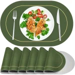 Table Leather Placemats, Heat Resistant Placemats, Washable Table Mats for Dining Table, Coffee (New)