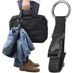 Holiday Travel Portable Black Nylon Suitcase Hanging Bag with Zinc Alloy Hiking Buckle (New)
