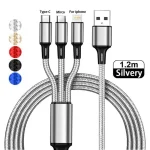 3 In 1 USB Charger Fast Charging Cable Type C Micro LIGHTNING Multi (New)