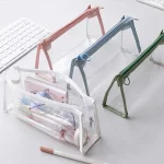 Transparent Pencil Case Large Capacity Simple Pen Bag Kawaii Cosmetic Bag School Study (New)