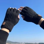 Fashion Knitted Half finger gloves warm autumn winter men women casual gloves for (New)