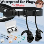 2Pair Swim Ear Plugs Silicone Waterproof Anti noise Pool Accessories SwimmingEarplugs Water Sports Swim (New)