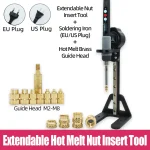 Brass Heat Set Insert Nut Tool Digital Soldering Iron Hot Melt Knurled Threaded (New)