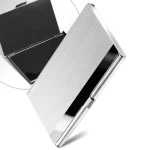 Premium Ultra Thin Stainless Steel Business Card Holder   Silver Metal Pocket Case (New)