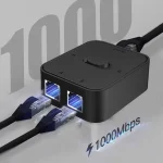 2 Port 1000Mbps Gigabit Network Switch RJ45 Switch Network Splitter Cable Extender Selector (New)