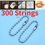 50 300 Strings Round Ball Bead Chains Length Keychain Tag Bulk Chains with Connector (New)