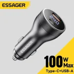 Essager 100W USB C Car Charger PD3.0 Fast Charging Digital (New)