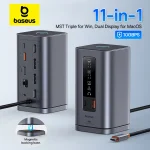 Baseus USB C Hub to DP 4K@60Hz HDMI DisplayPort 11 IN 1 Docking Station Triple (New)