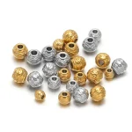 20 No Fade Stainless Steel Embossing Beads Loose Spacer Beads for DIY Necklaces (New)