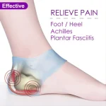 2 Heel Cushion Gel Heel Protector for Plantar Fasciitis Achilles Tendonitis Bone Spur (New)