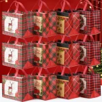 Christmas Gift Bags, Christmas Tote Bags with Handles, Reusable Non Woven Shopping Bags for (New)