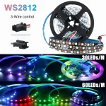 5V RGB Colored Light RGBIC 5M WS2812B 5050 Smart Waterproof LED Strip Individually (New)