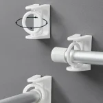 360Â° Rotatable Retractable Pole Fixator for Non drilling Strong Adhesive Hooks Towel Rod Shower (New)