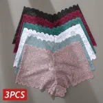 3 Sexy Floral Lace Panties Women Briefs Low Waist Soft Lingerie Comfortable Female (New)