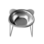 Stainless Steel Pet Bowl Slanted Anti Cervical Spondylosis for Cats and Dogs Dual (New)