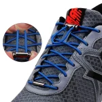 1 Pair No Tie Shoelaces For Sneakers Elastic Shoelace Metal Spring Lock Man (New)