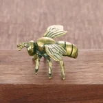 Solid Brass Insect Honeybee Figurines Miniatures Tea Pet Funny Beetle Crafts Collection Desktop (New)