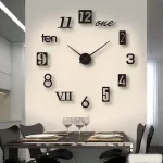 2022 3D Roman Numeral Acrylic Mirror Wall Clock Sticker Fashion DIY Quartz (New)
