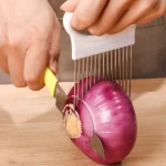 1 4 Stainless Steel Onion Needle Onion Fork Vegetables Fruit Slicer Tomato Cutter Cutting (New)