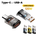 120W Fast Charging USB 3.2 to Type C Adapter OTG (New)