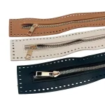 27cm Long Solid Leather Zipper for Handbag Crochet Bag Hardware Practical Sewing Accessory (New)