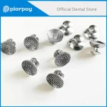 PIORPOY 10  Pack Dental Orthodontic Lingual Buttons For Bondable Round Mesh Base Metal (New)