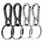 4 Carabiner Clip Keychain Metal Carabiner Shape Key Ring Keyring Key Holder Clips (New)