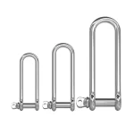 Long D Shackle Load Clamp M4 M16 for Chains Wirerope Lifting Paracord Outdoor Camping (New)