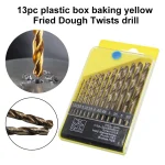 HSS baked yellow twist drill hand electric drill full grind straight handle metal (New)