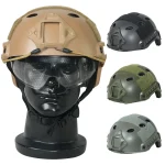 BOOIU Tactical Helmet Fast PJ Airsoft Helmet with Goggles ABS CS Riding Shooting (New)