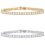 2 Simple And Stylish Fully Inlaid Micro inlaid Water Diamond 3mm Cubic Zirconia Classic (New)