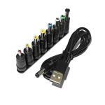 Universal USB To DC 5.5*2.1mm Power Cable 5V Charging Cord With 8 Interchangeable (New)